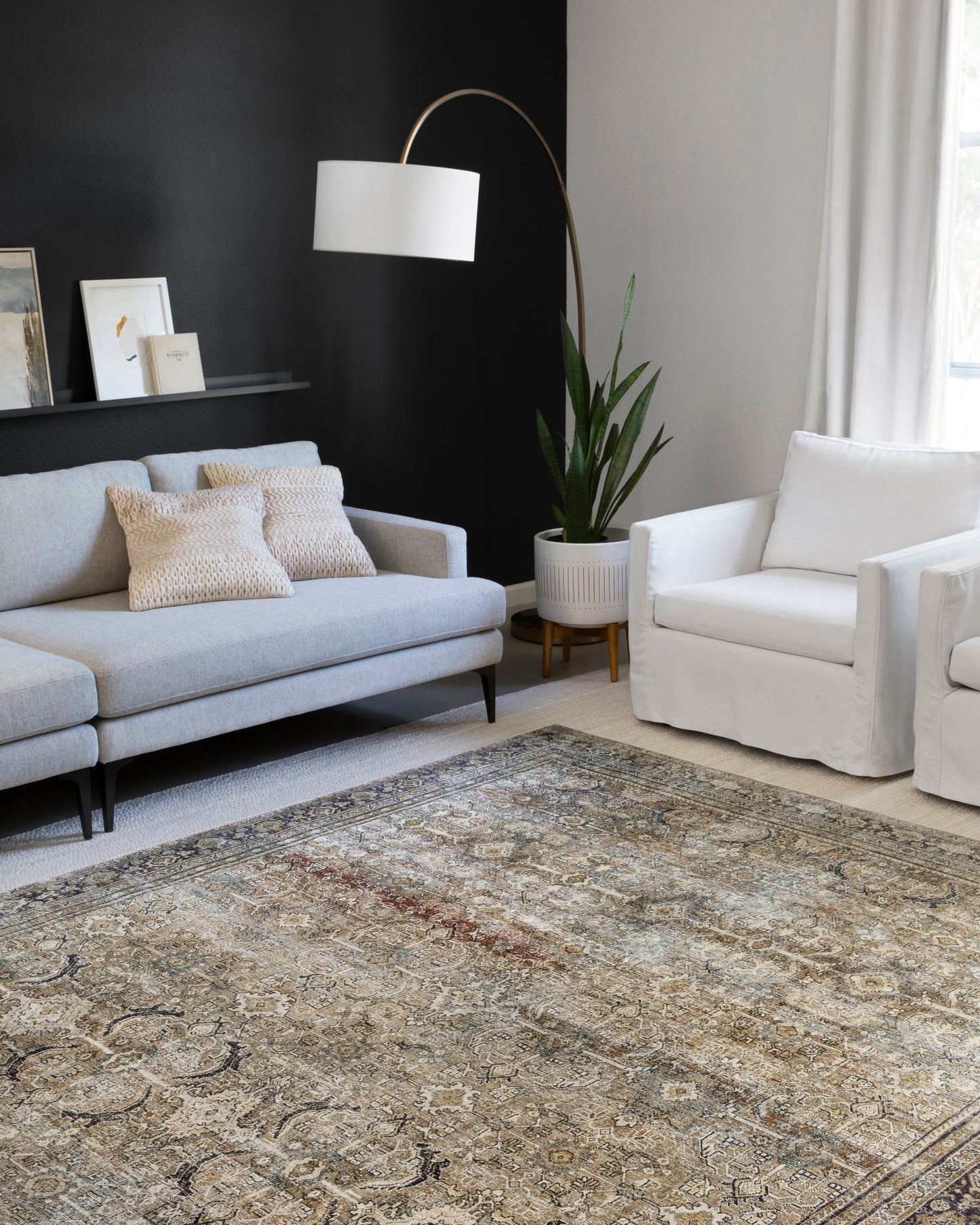 Annette Rug in Olive/Charcoal