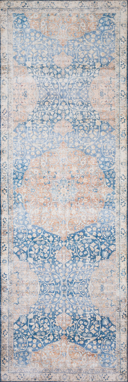 Annette Rug in Blue/Tangerine
