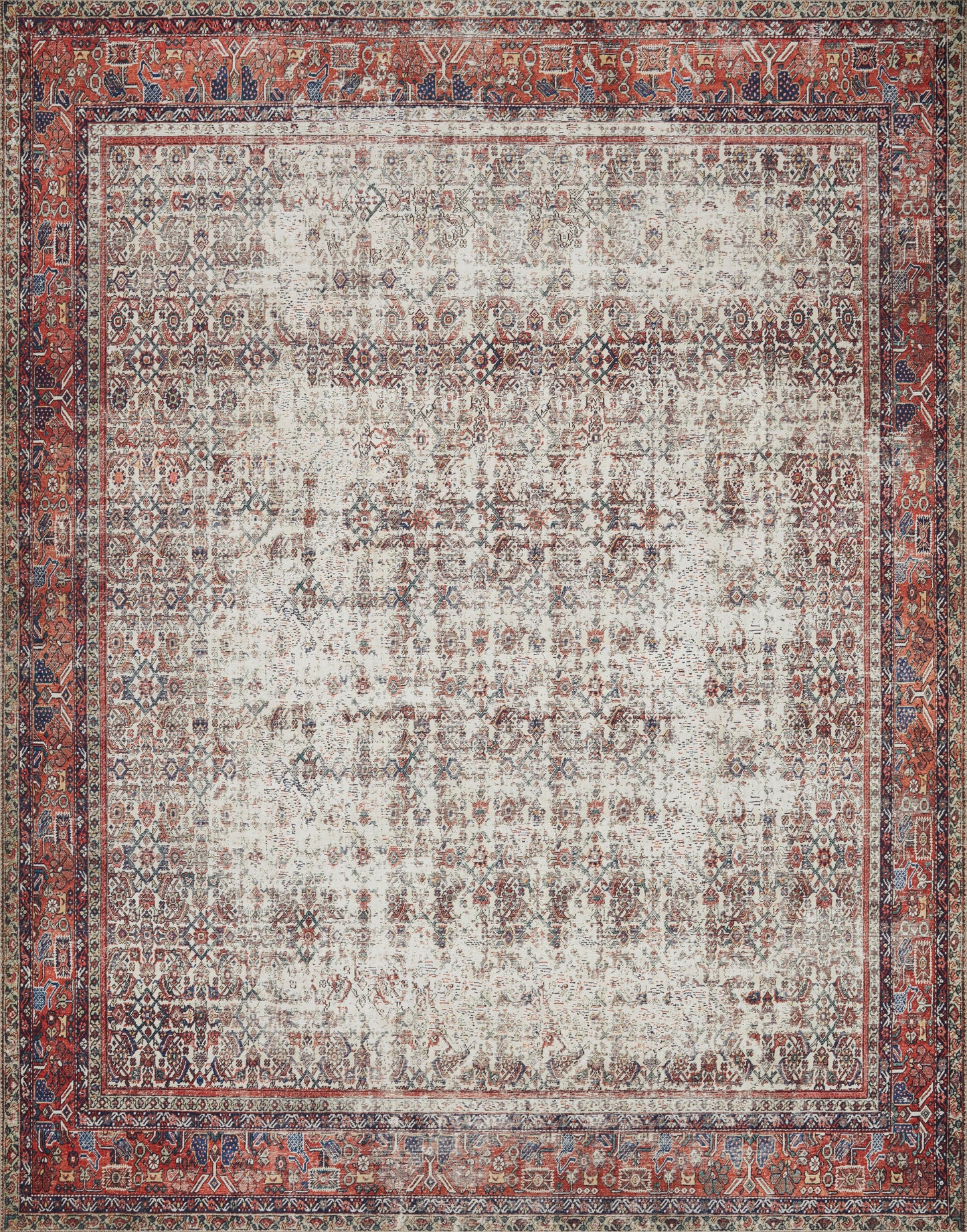 Annette Rug in Ivory/Brick