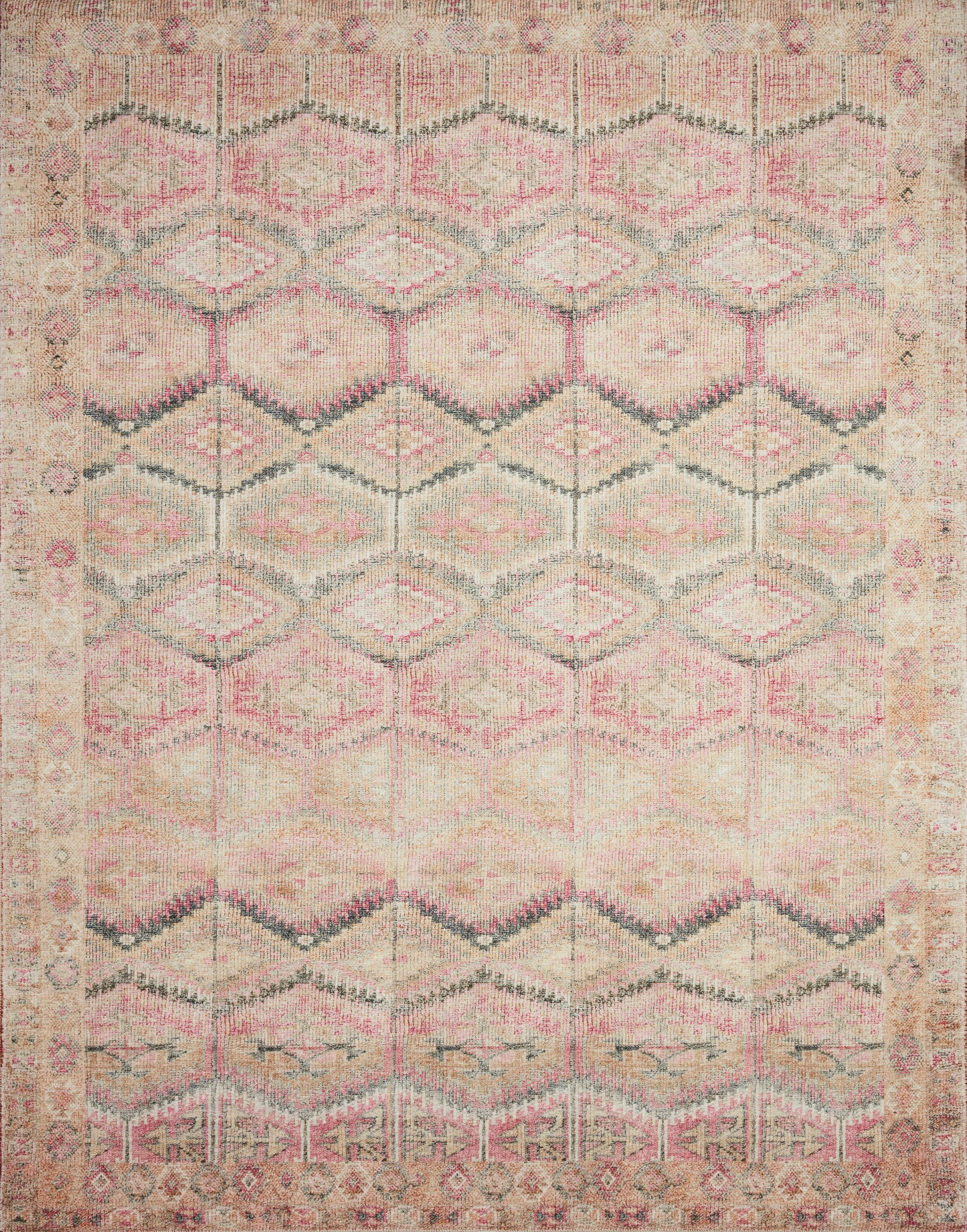 Annette Rug in Pink/Lagoon