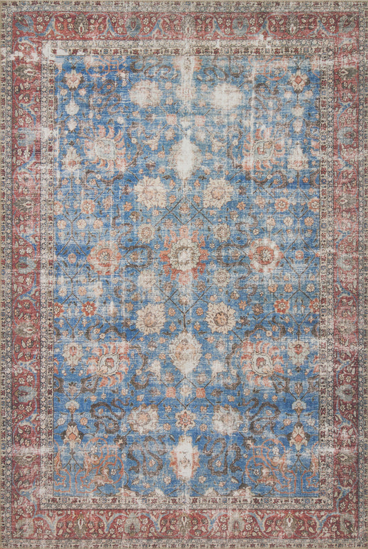 Eleanor Rug in Blue/Brick