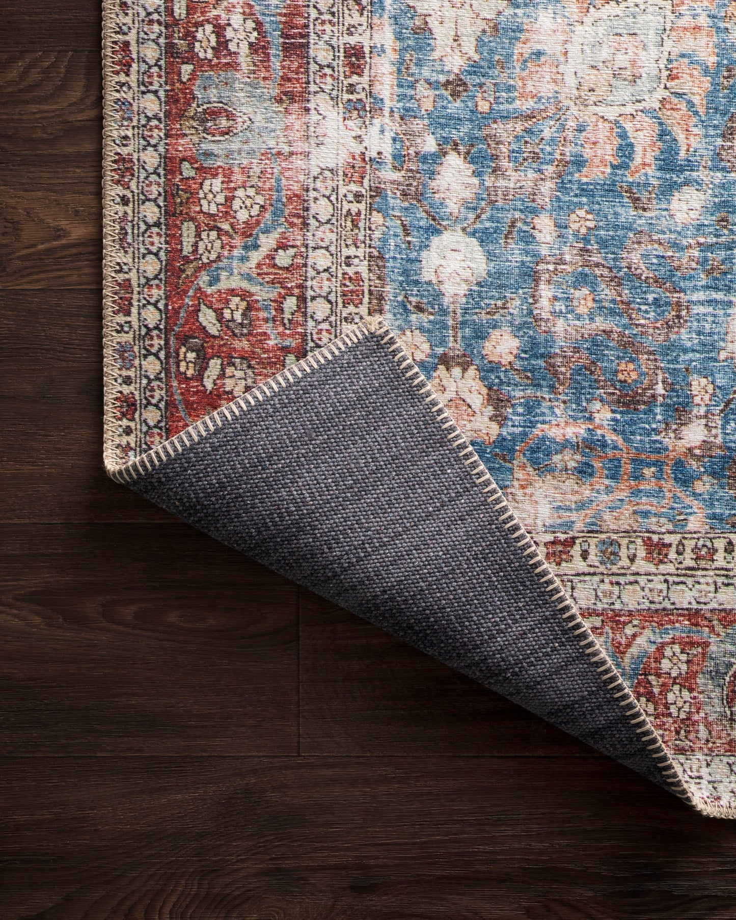 Eleanor Rug in Blue/Brick