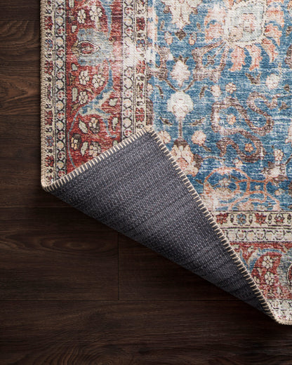 Eleanor Rug in Blue/Brick