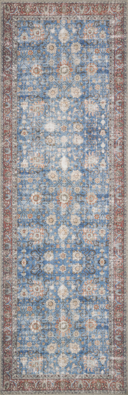 Eleanor Rug in Blue/Brick