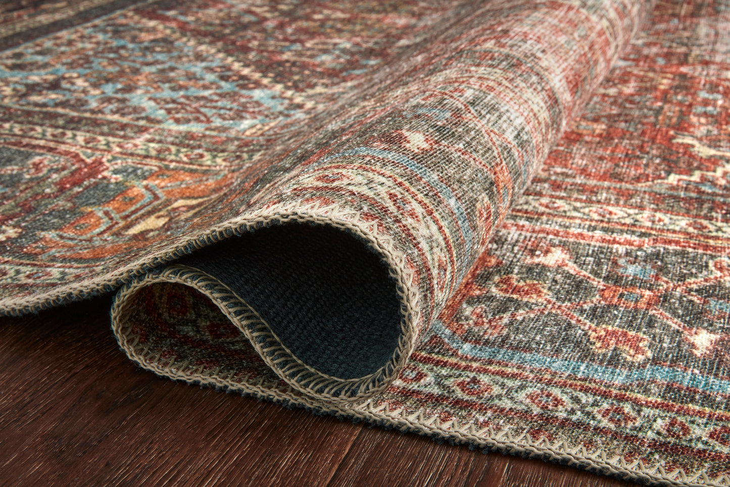 Eleanor Rug in Brick/ Midnight