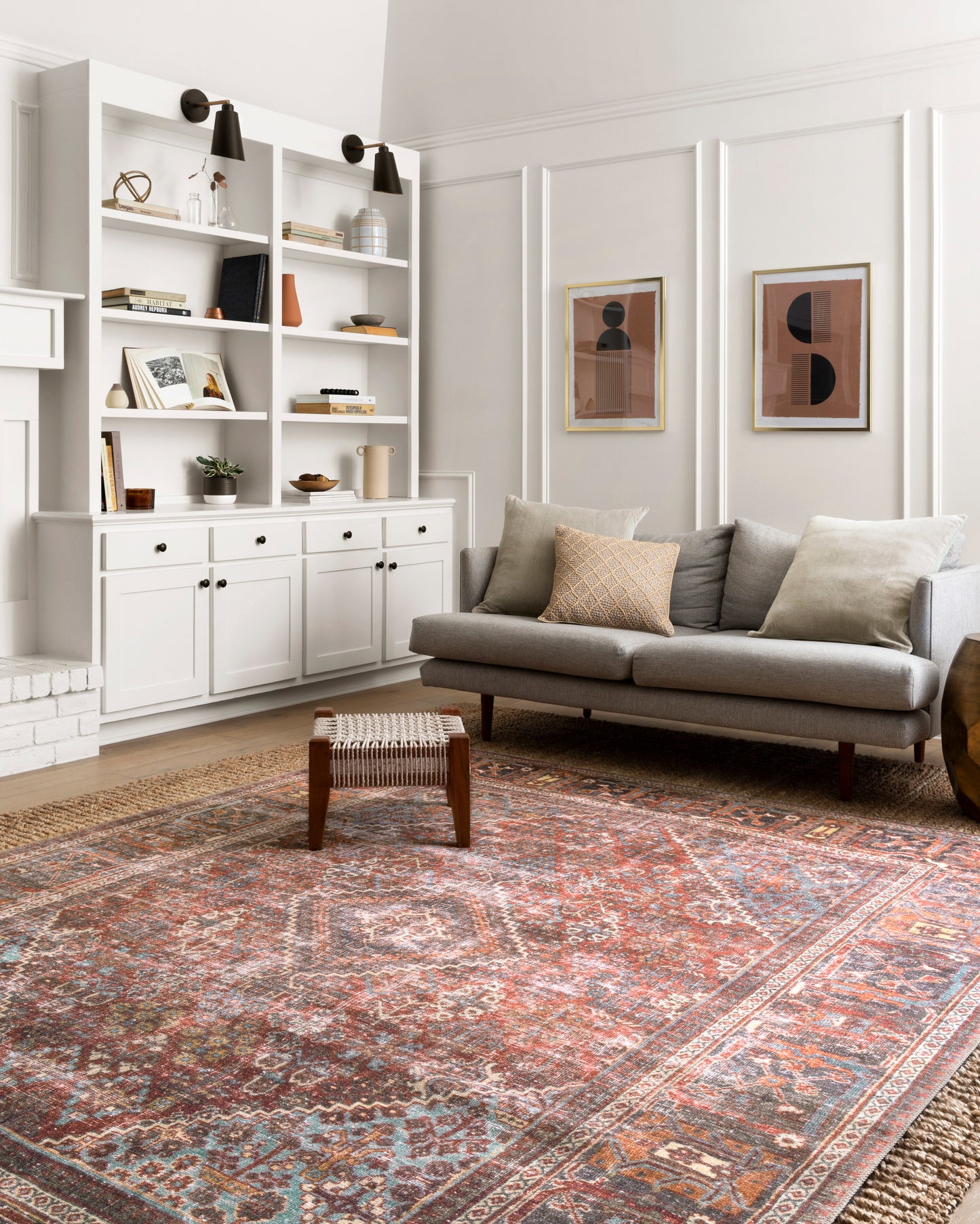 Eleanor Rug in Brick/ Midnight