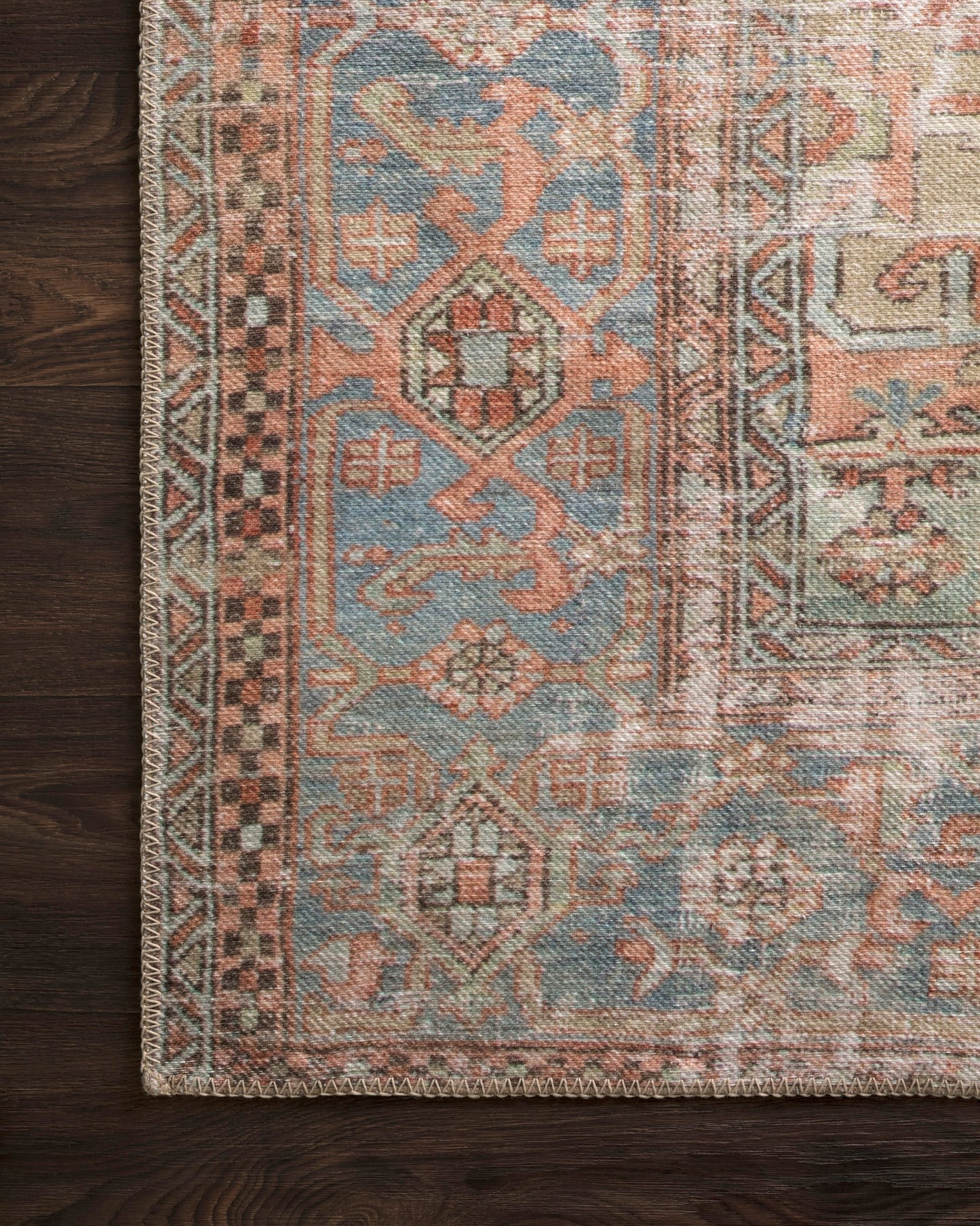 Eleanor Rug in Terracotta/Sky