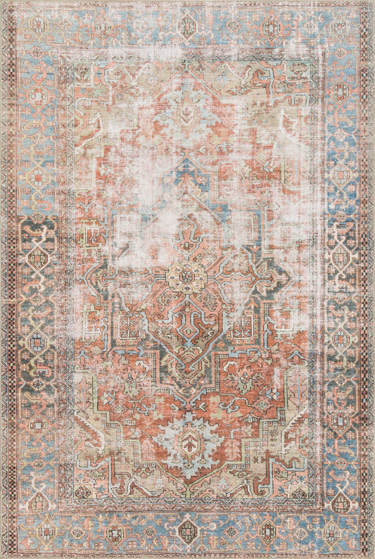 Eleanor Rug in Terracotta/Sky