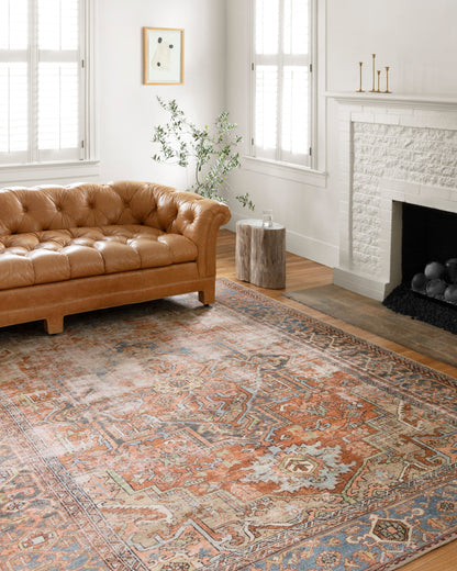 Eleanor Rug in Terracotta/Sky