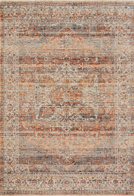 Leanna Rug in Tangerine/Ocean