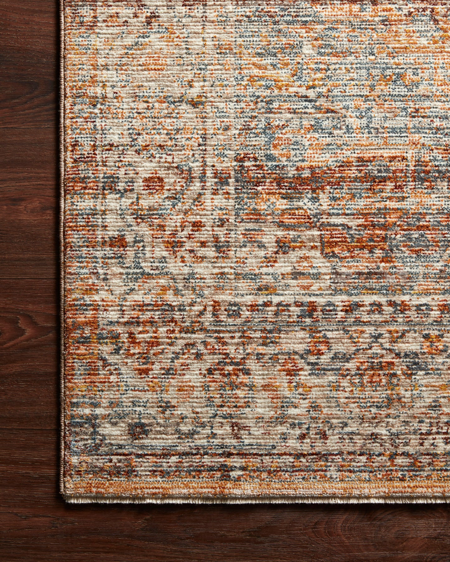 Leanna Rug in Tangerine/Ocean