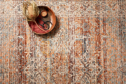 Leanna Rug in Tangerine/Ocean