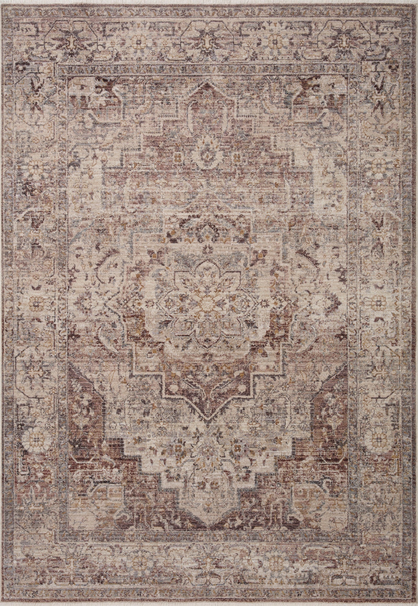 Lisbon Rug in Berry/Stone