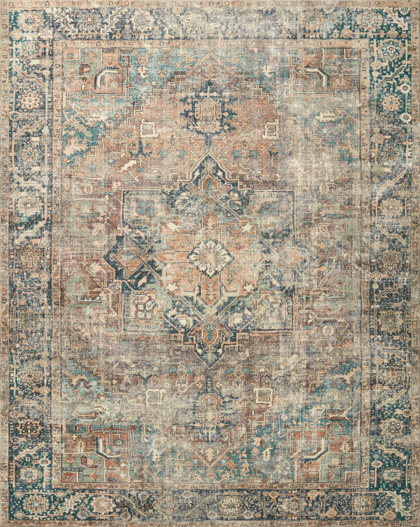 Fable Rug in Terracota/Lagoon