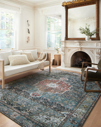 Fable Rug in Ocean/Brick