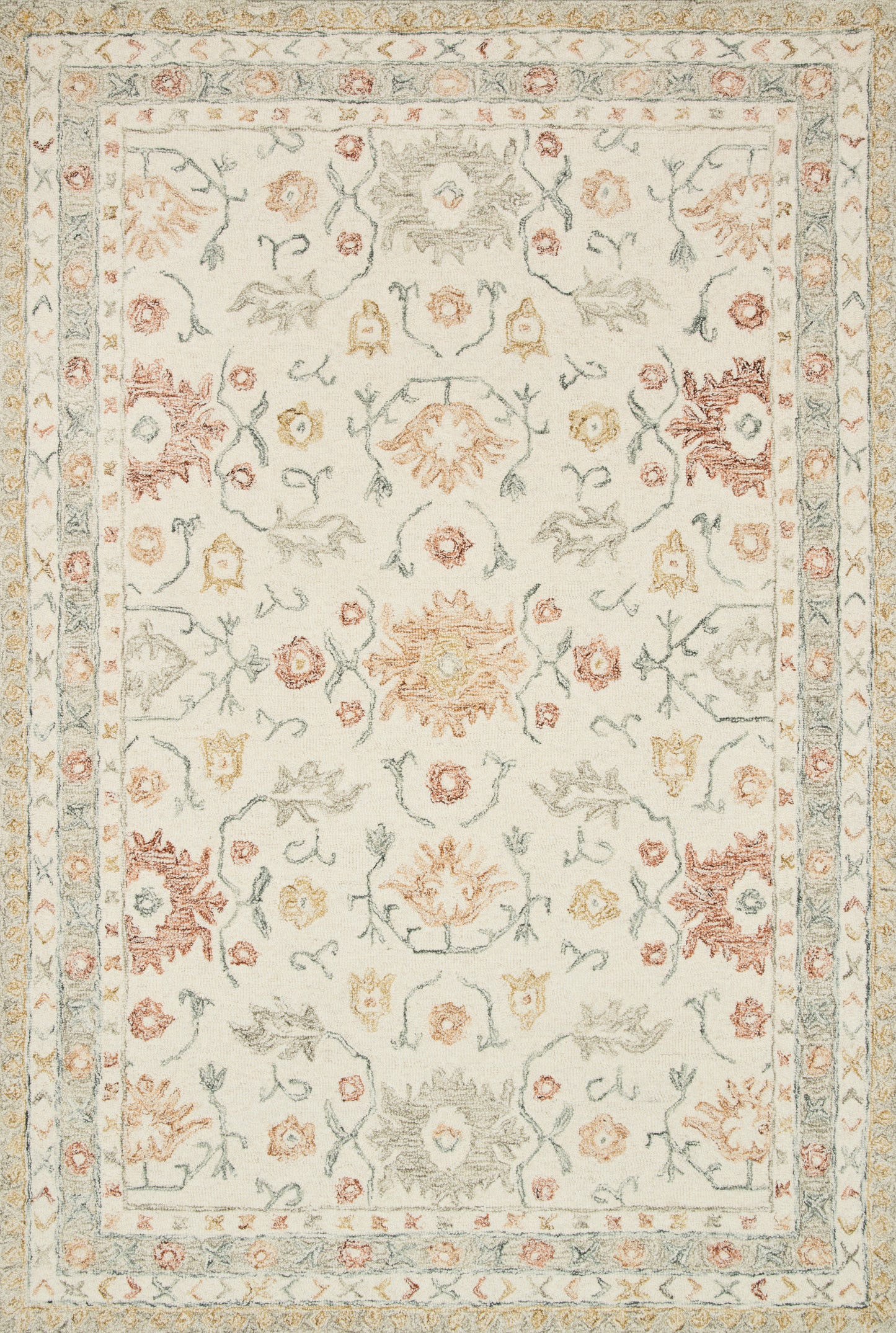 Kelly Rug in Ivory/Rust