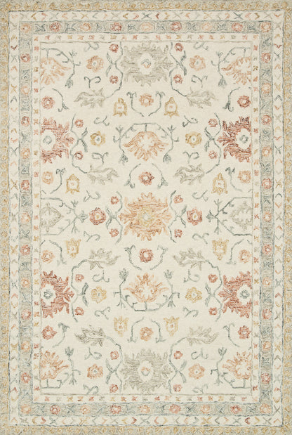 Kelly Rug in Ivory/Rust