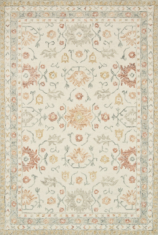 Kelly Rug in Ivory/Rust