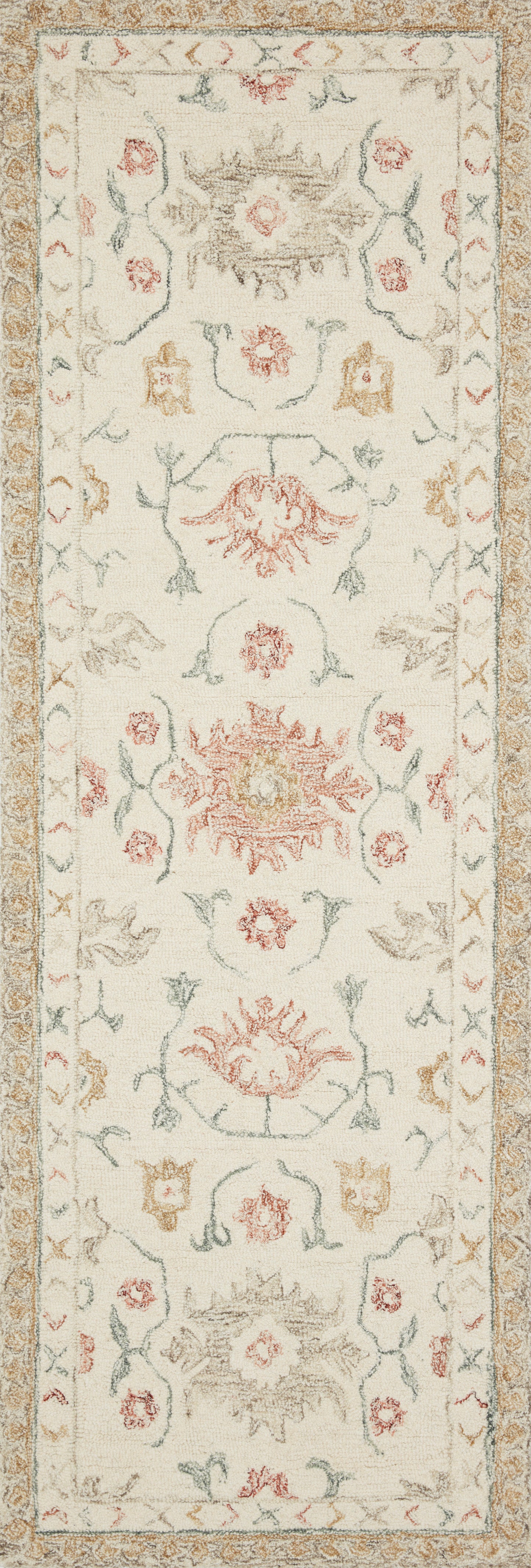 Kelly Rug in Ivory/Rust