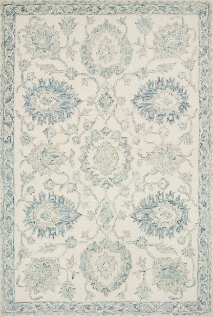 Kelly Rug in Ivory/Blue