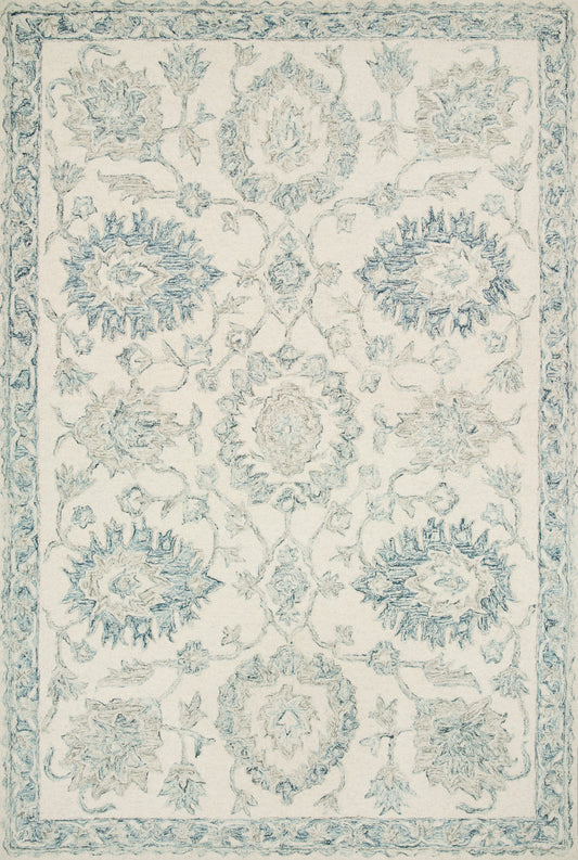 Kelly Rug in Ivory/Blue