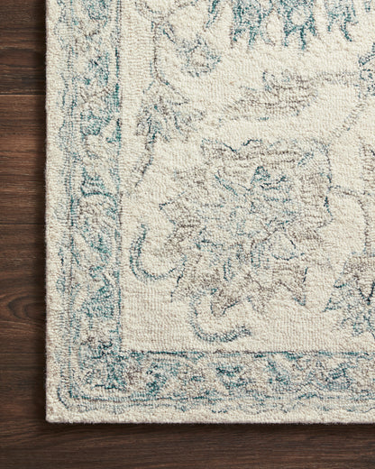 Kelly Rug in Ivory/Blue