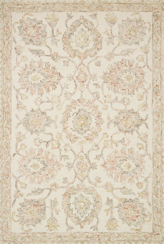 Kelly Rug in Ivory/Blush
