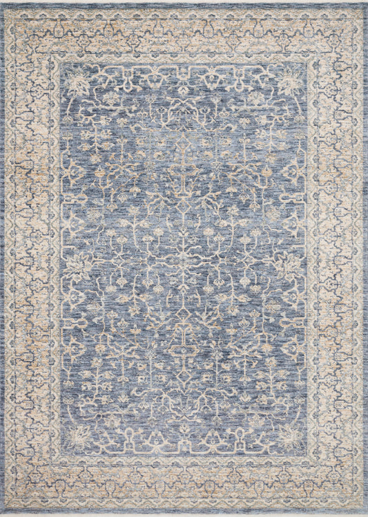 Emma Rug in Dark Blue/Ivory