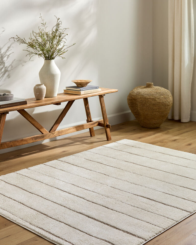 Parker Rug in Ivory Stripe