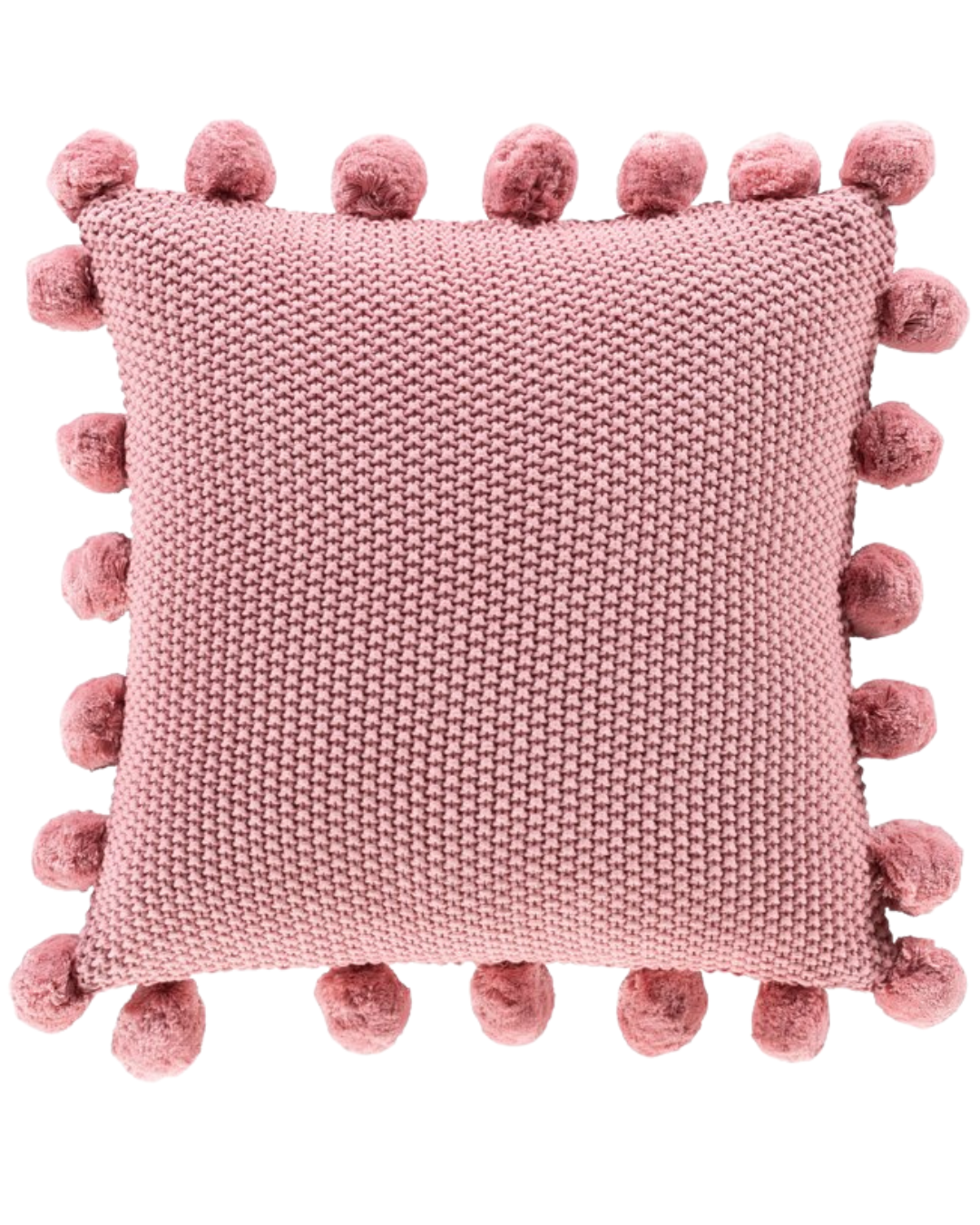 Pomtastic Knitted Cushion in Pink