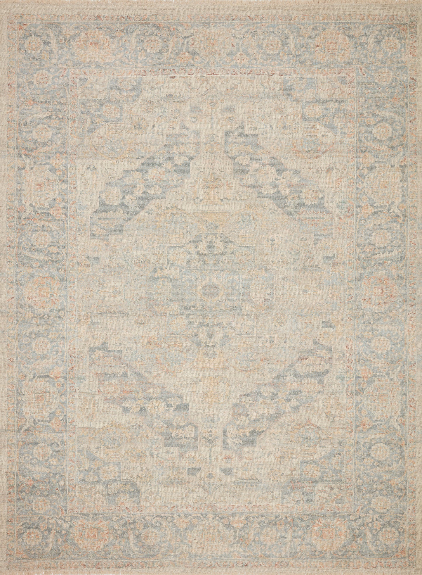 Priya Rug in Bone/Bluestone
