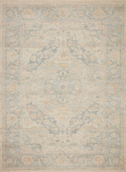 Priya Rug in Bone/Bluestone