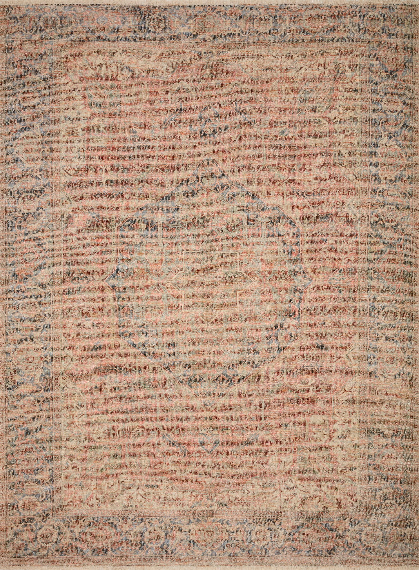 Priya Rug in Brick/Navy