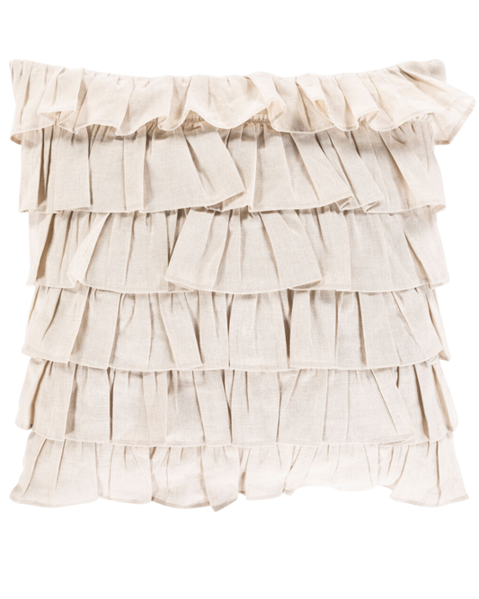 Ruffle Cushion in White