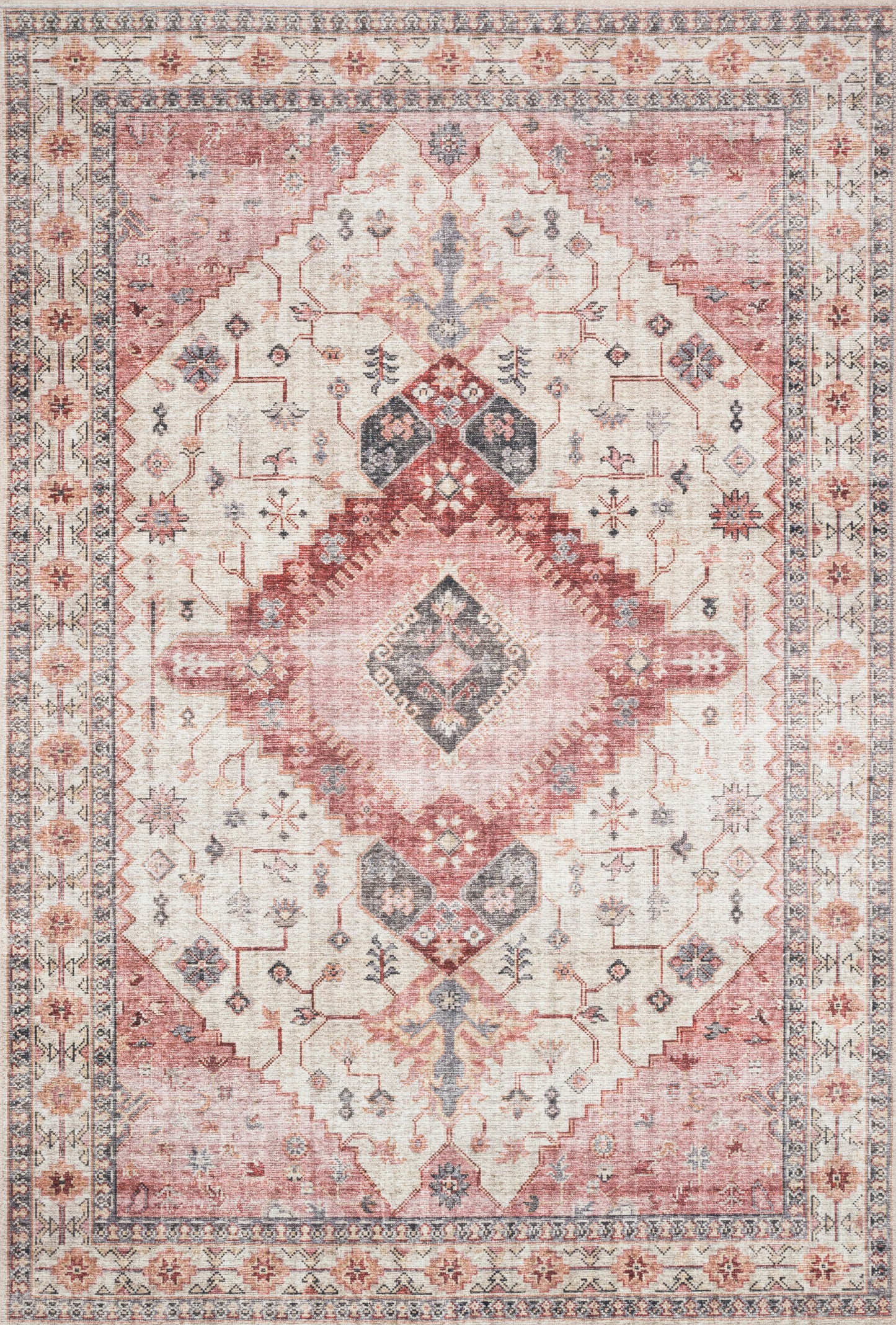 Sophie Rug in Ivory/Berry