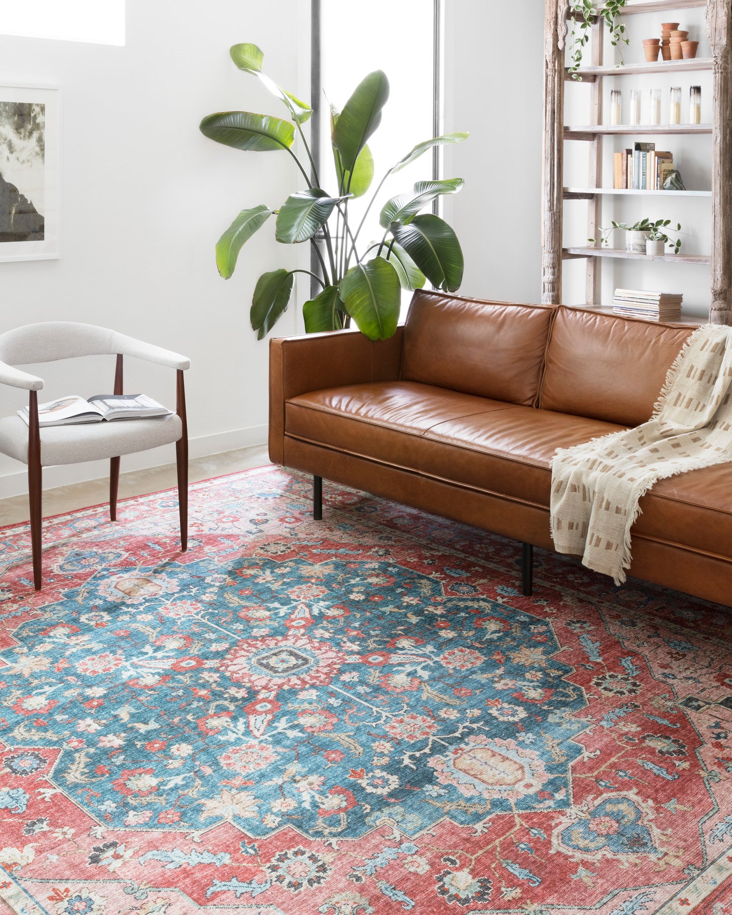 Sophie Rug in Brick/Ocean