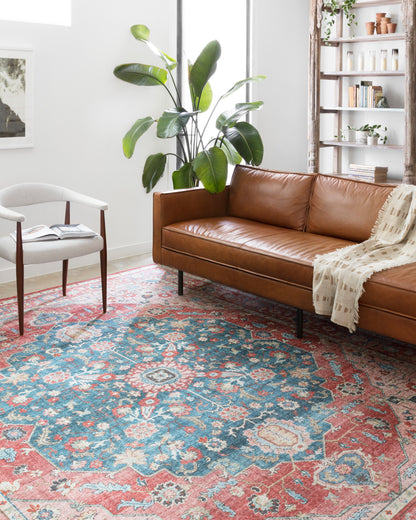 Sophie Rug in Brick/Ocean