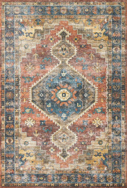 Sophie Rug in Rust/Blue