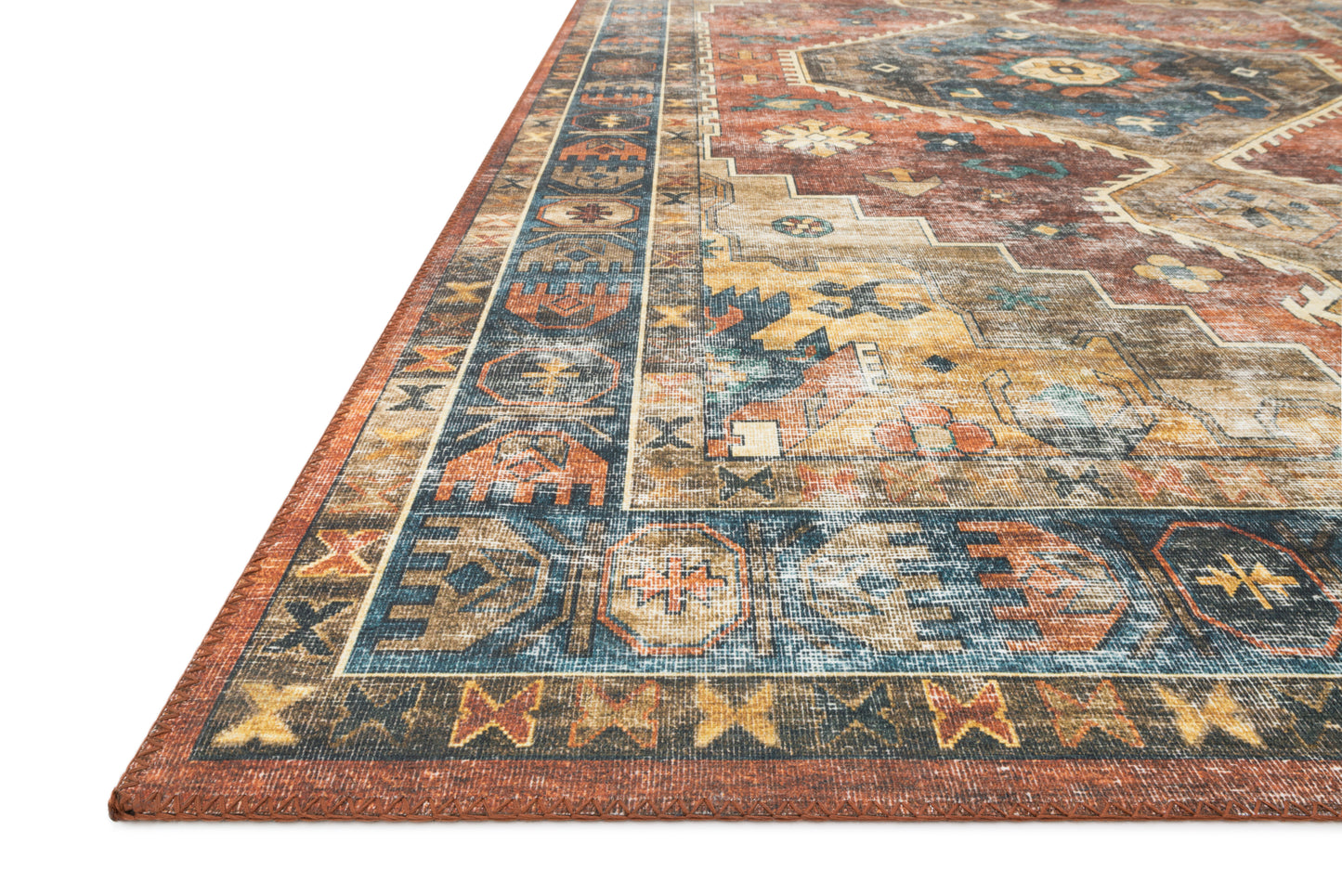 Sophie Rug in Rust/Blue