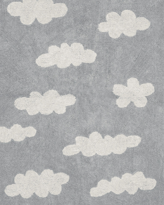Washable Rug in Clouds Grey