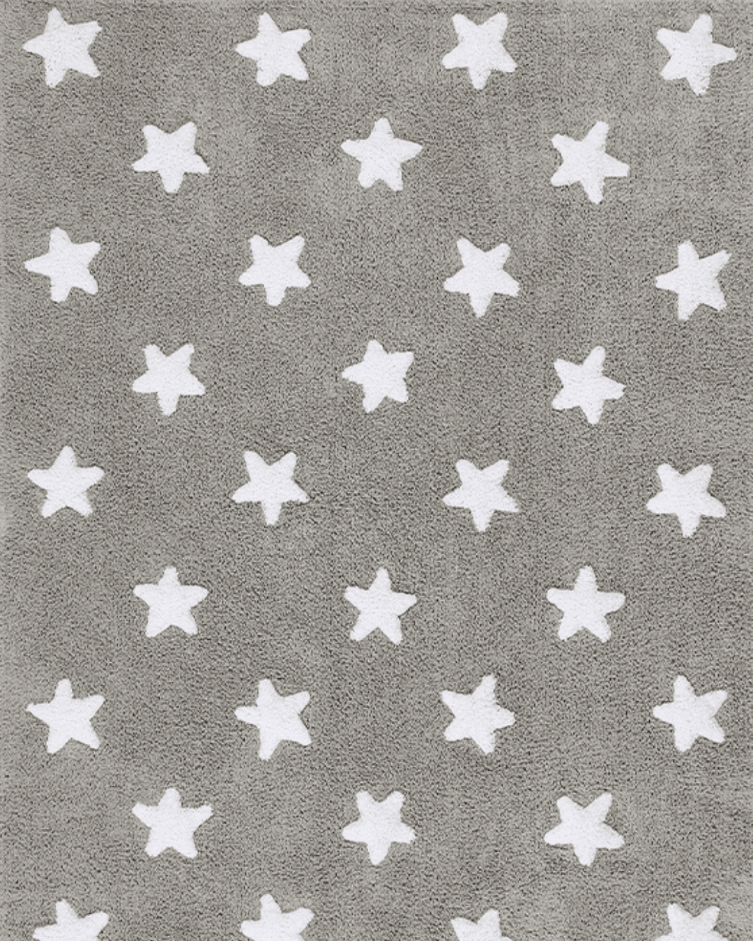 Washable Rug in Stars Grey/White