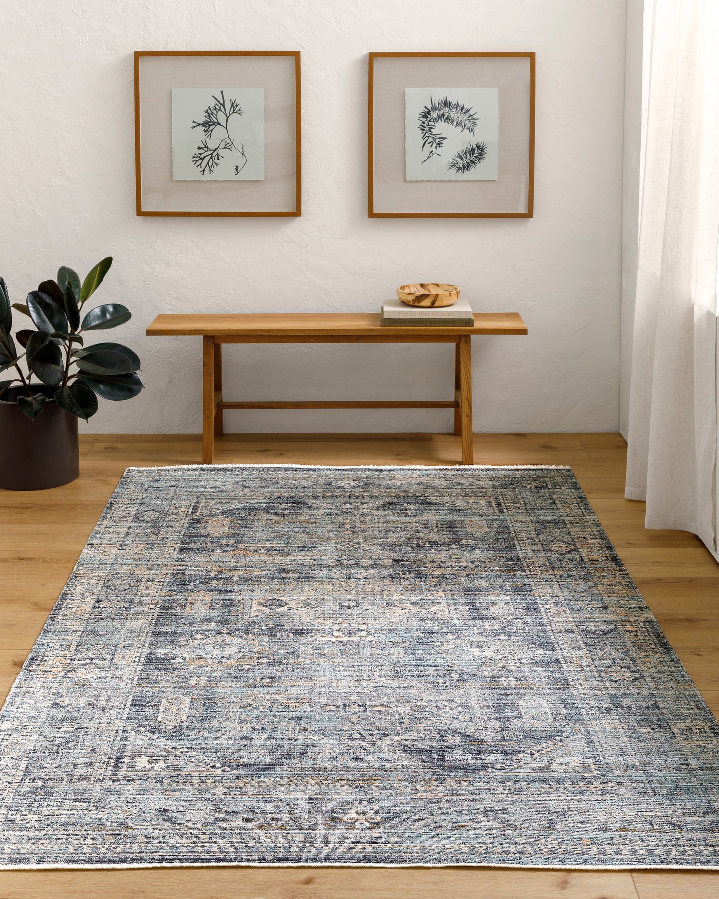 Margaret Rug in Denim/Silver
