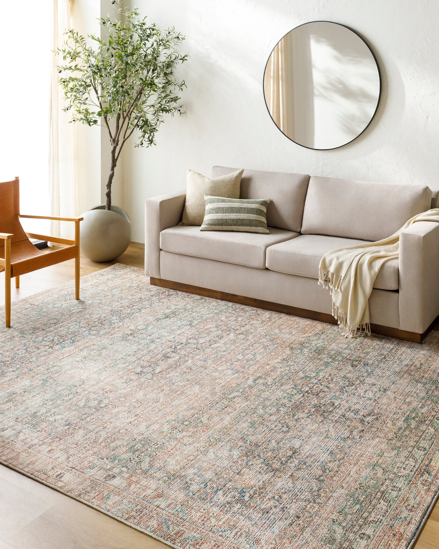 Portia Rug in Cotton/Rust