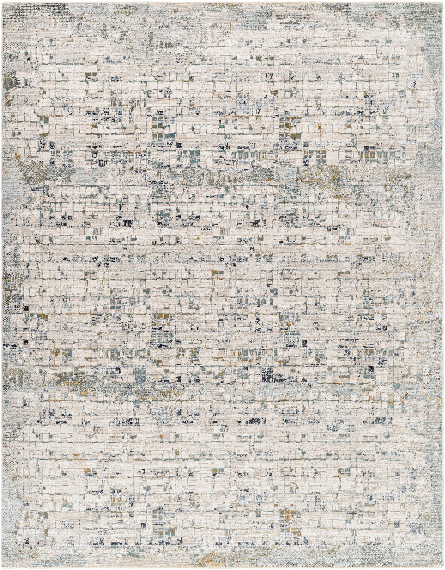 Dresden Rug in Pixel Grey White