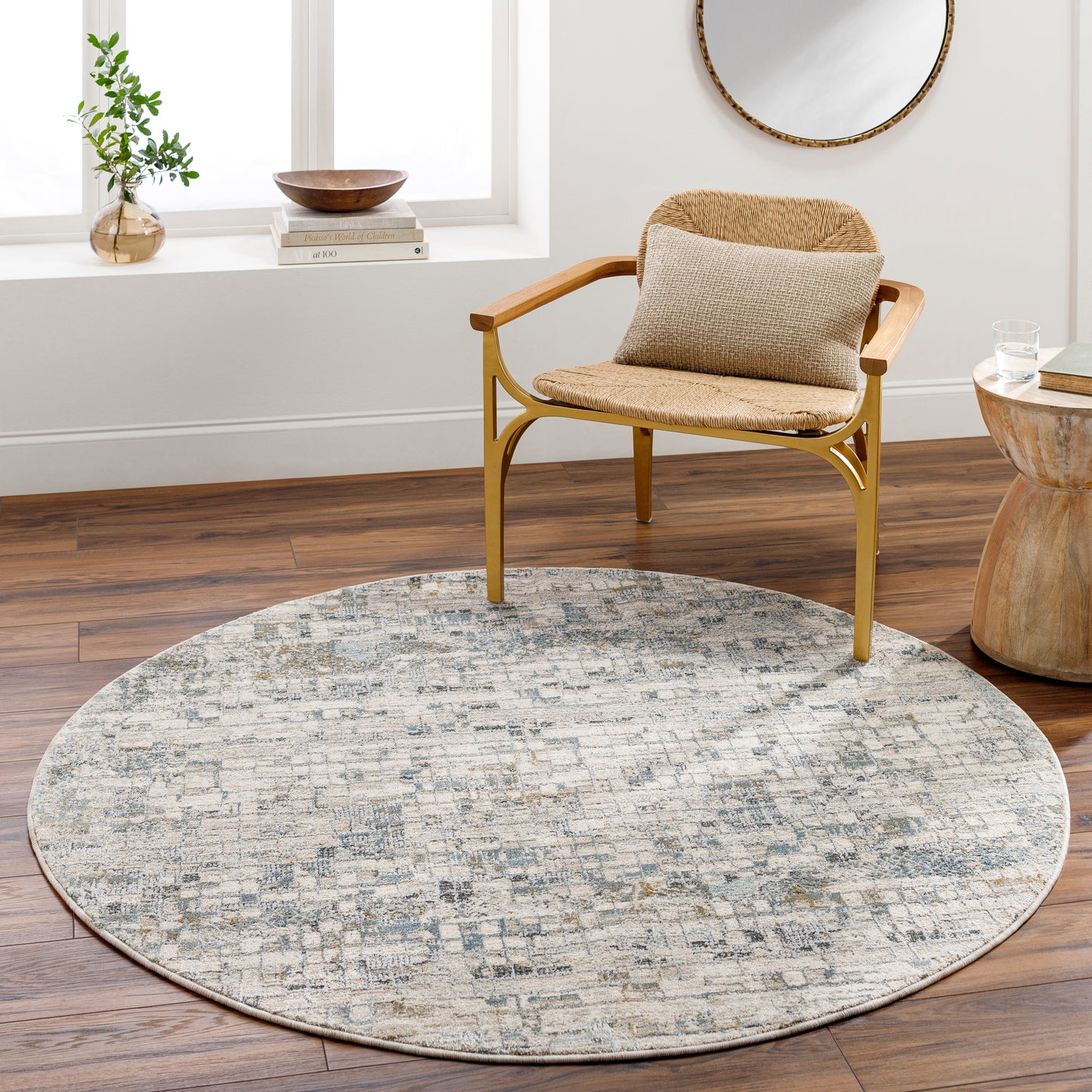 Dresden Rug in Pixel Grey White