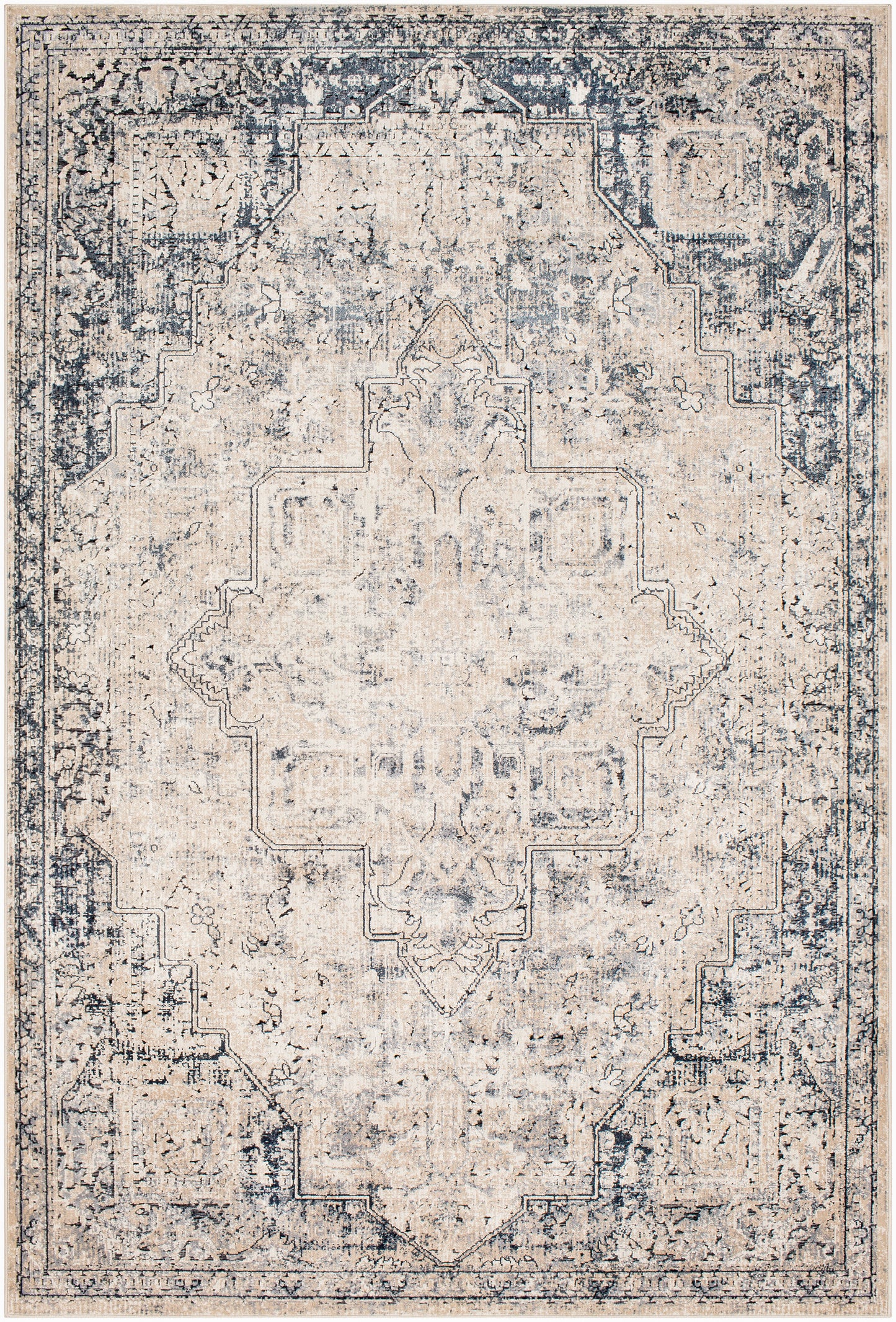 Durham Rug in Ivory/Denim