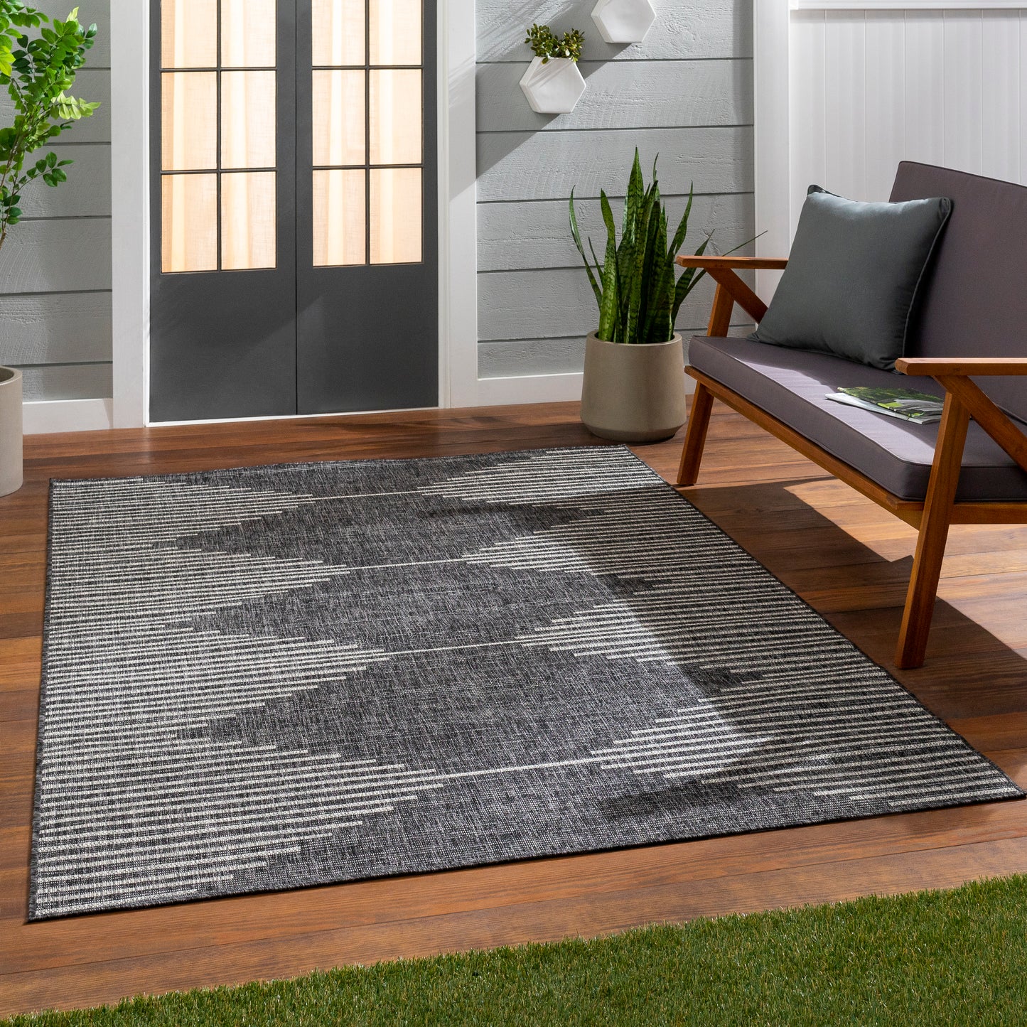 Sorrento Rug in Charcoal/Light Grey