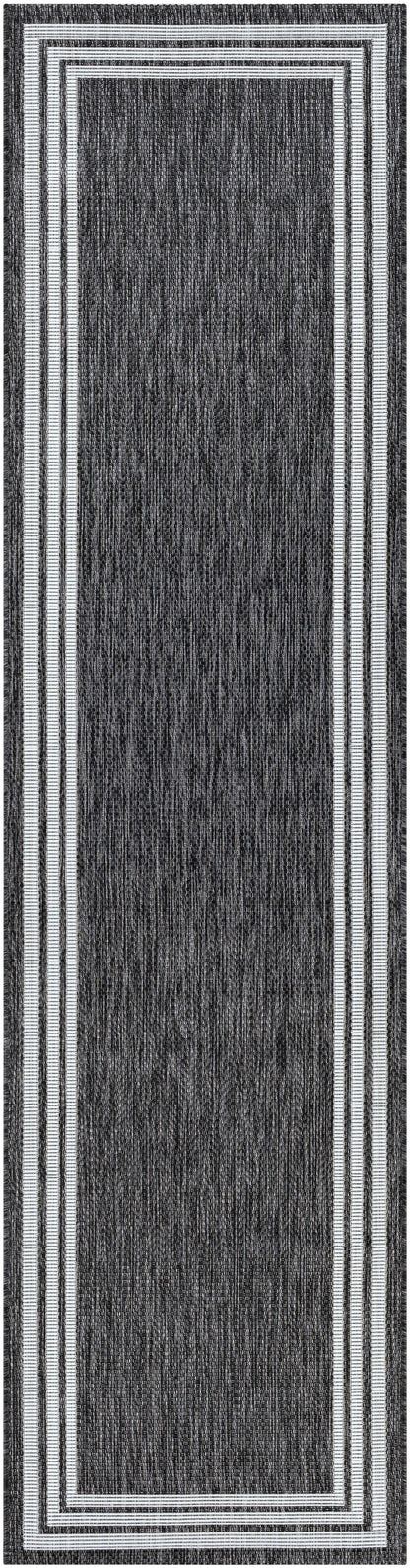 Sorrento Outdoor Rug in Black Border