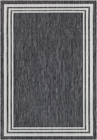 Sorrento Outdoor Rug in Black Border