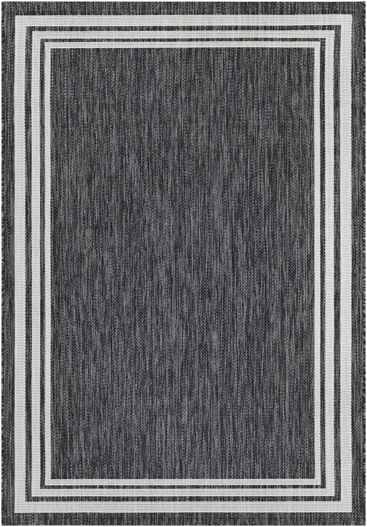 Sorrento Outdoor Rug in Black Border
